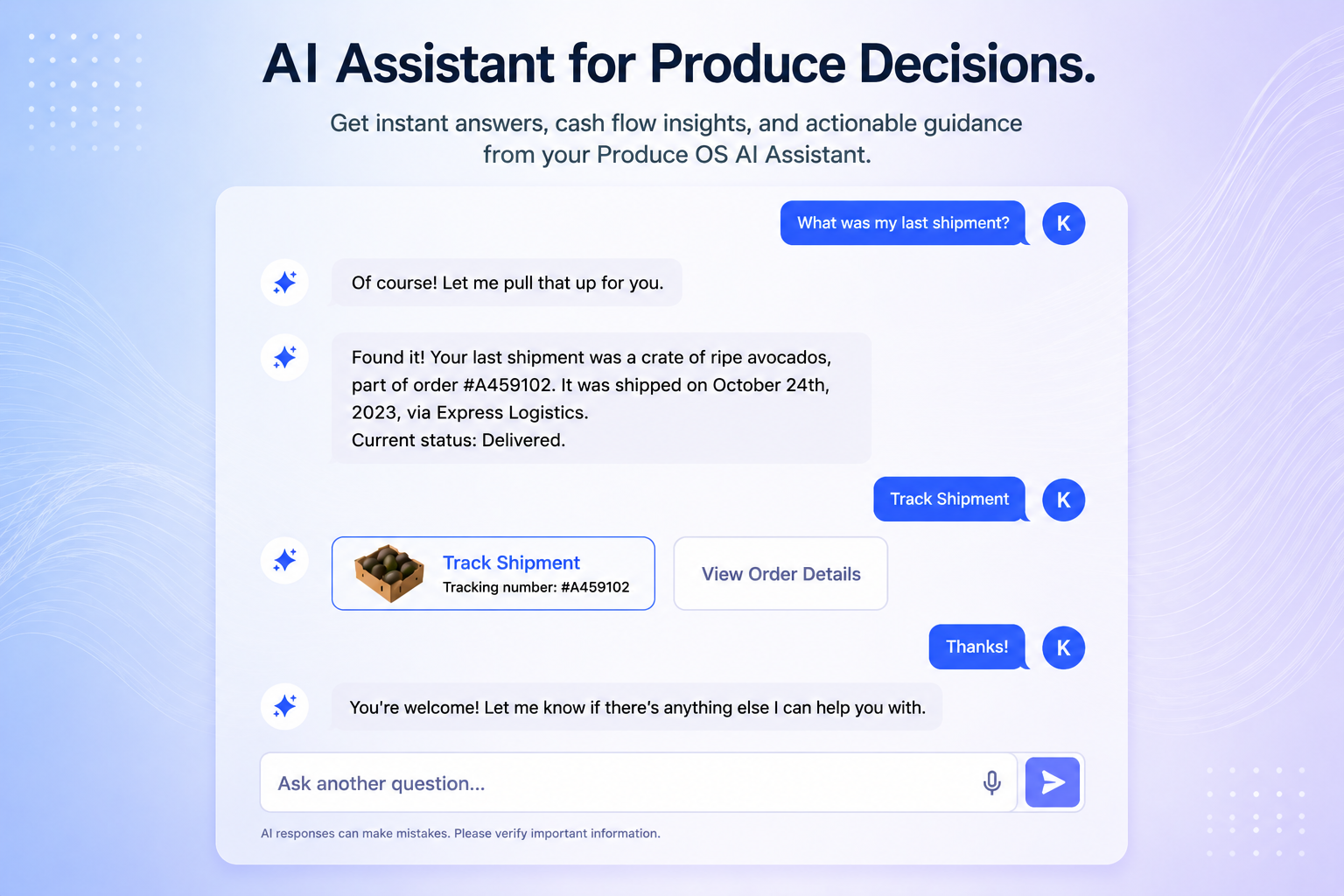 Produce OS dashboard on produceos.com representing AI-assisted produce operations, pricing visibility, and decision support